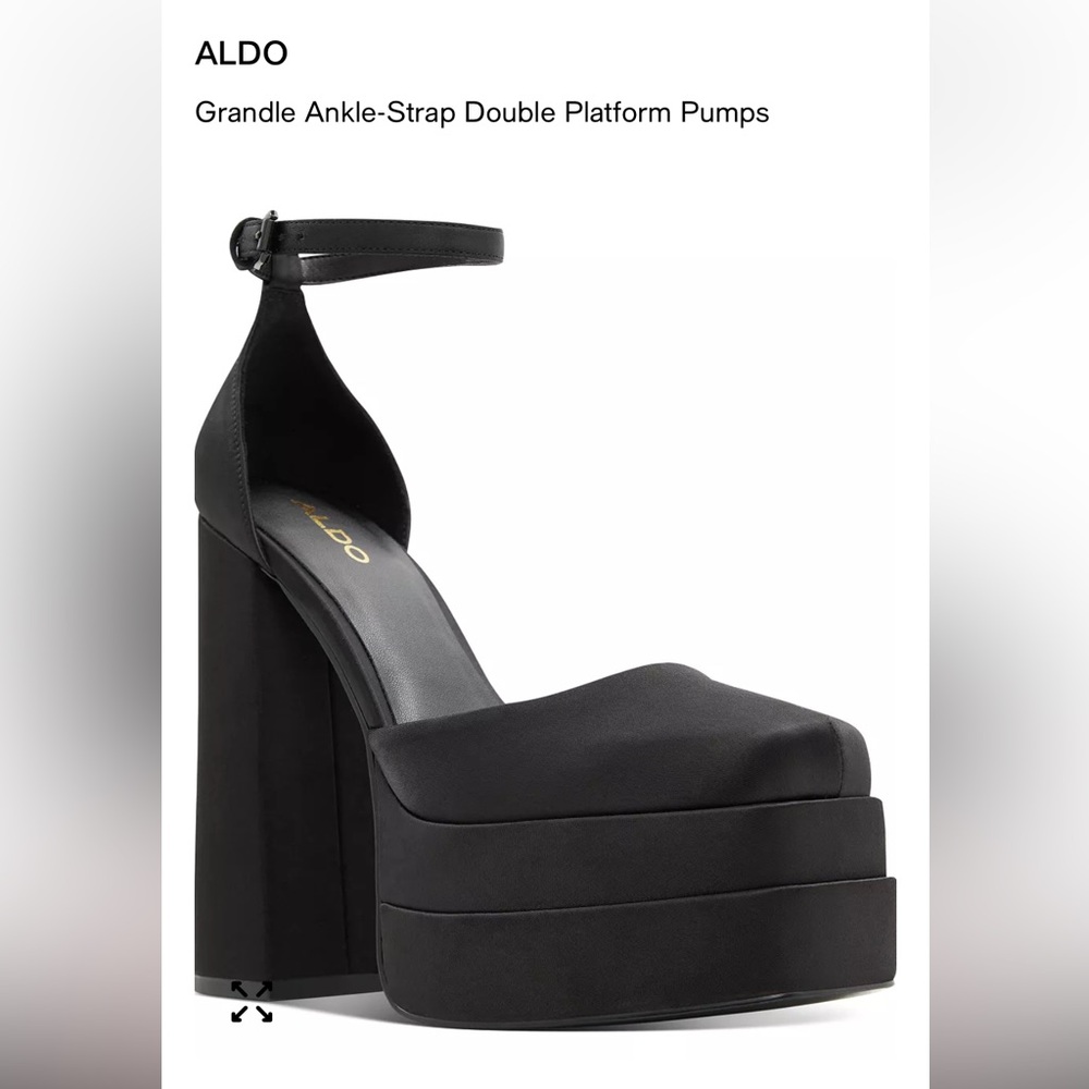 ALDO Grandle Black Double Platform Heels